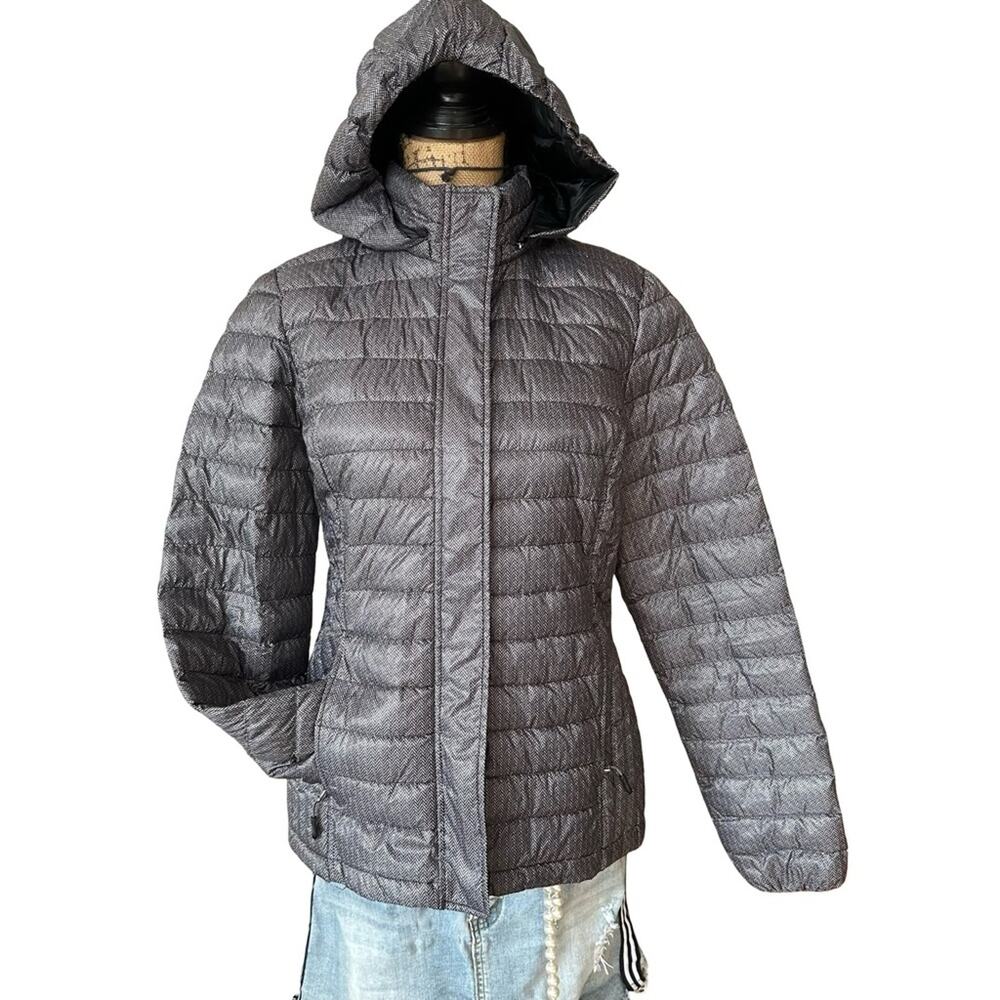 32 Degrees Women's Charcoal Puffer Hooded Jacket - SIZE M MED MEDIUM